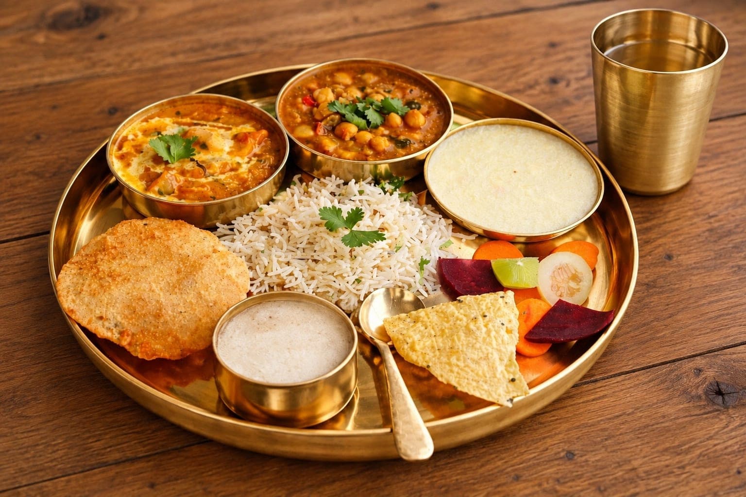 The thali as it comes to the table